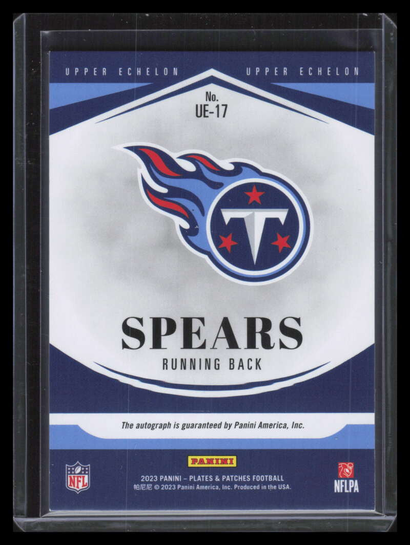 DELETE 138350 2023 Panini Plates Patches Upper Echelon Autograph Tyjae Spears Rookie Auto /149