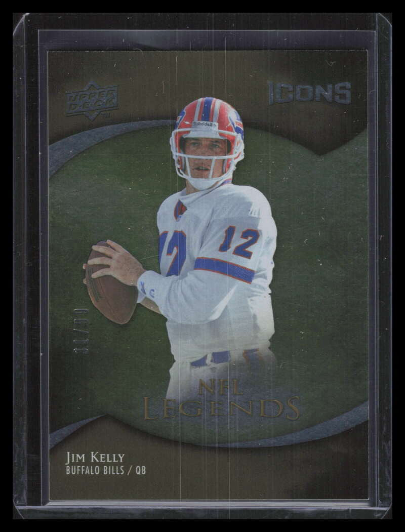 SOLD 138378 2009 Upper Deck Icons Gold Foil 185 Jim Kelly 31/99