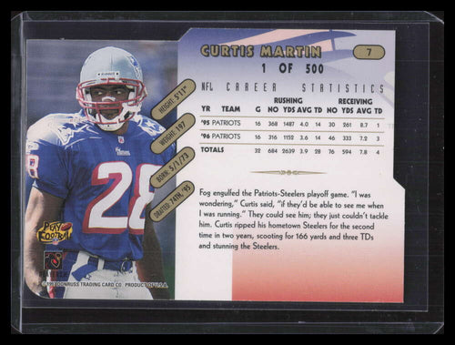 1997 Donruss Press Proofs Gold Die Cuts 7 Curtis Martin /500