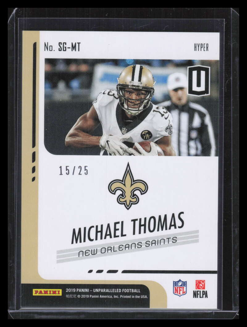 2019 Panini Unparalleled Spirit of the Game Hyper 1 Michael Thomas 15/25