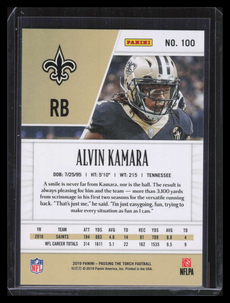 2019 Panini Passing the Torch Silver 100 Alvin Kamara 26/35