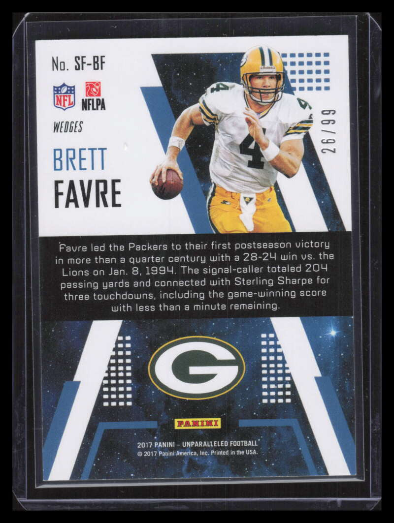 2017 Panini Unparalleled Star Factor Pink Wedges 3 Brett Favre 26/99