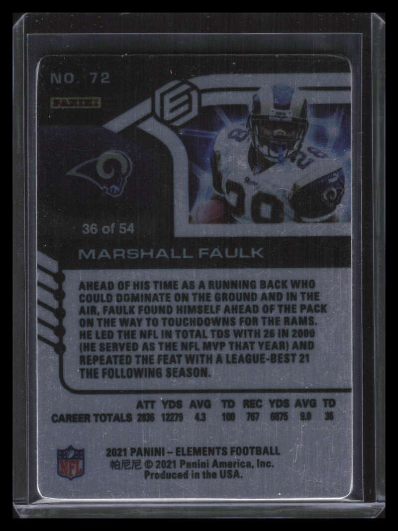 2021 Panini Elements Xenon 72 Marshall Faulk 36/54