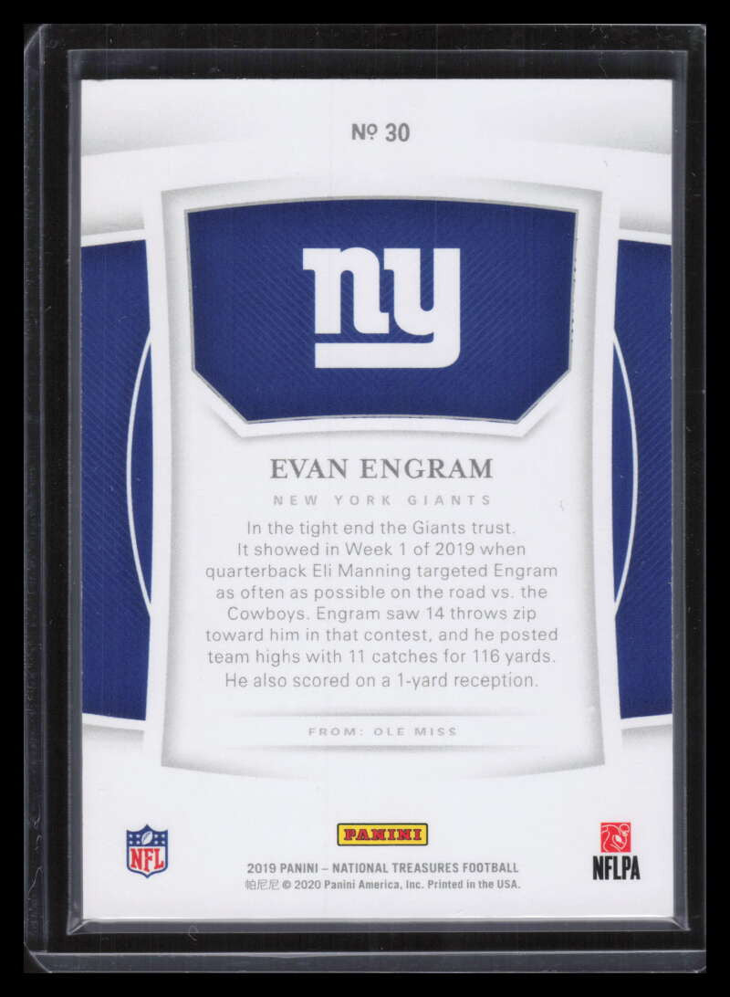 2019 Panini National Treasures Holo Gold 30 Evan Engram 4/10