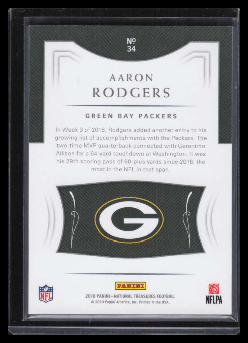 2018 Panini National Treasures Gold 34 Aaron Rodgers 19/35