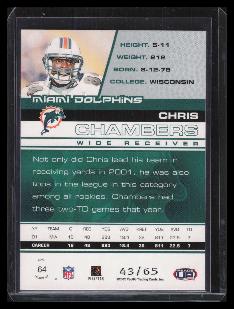 2002 Pacific Heads Up Red 64 Chris Chambers 43/65