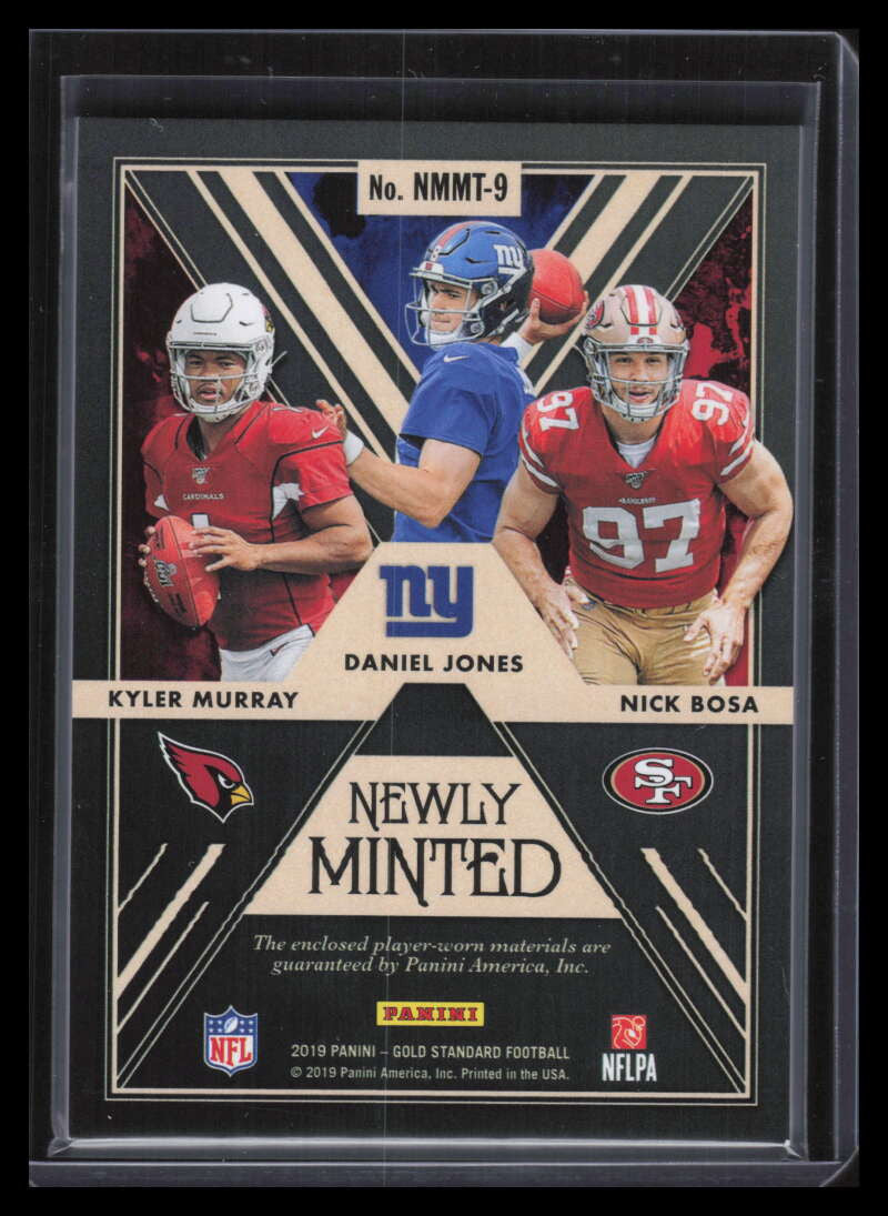 DELETE 138531 2019 Gold Standard Newly Minted Daniel Jones Kyler Murray Bosa RC Jersey 169/199