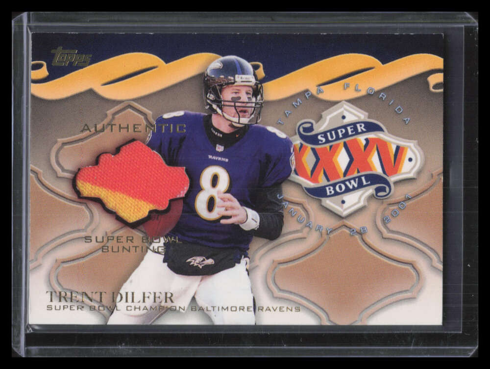 SOLD 138569 2001 Topps Super Bowl Bunting sbb2 Trent Dilfer Super Bowl XXXV Bunting