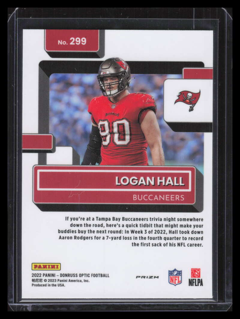 2022 Donruss Optic Rocket Refractor 299 Logan Hall RR Rated Rookie
