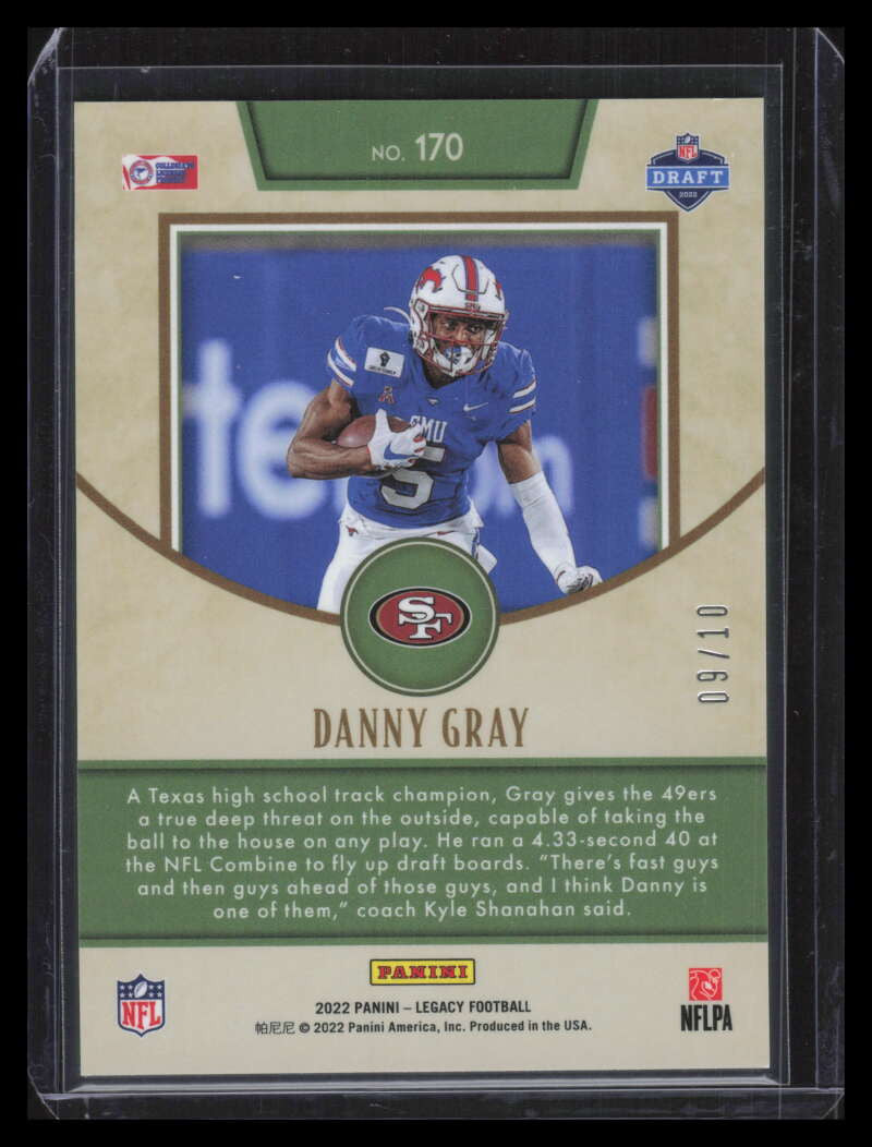 2022 Panini Legacy Premium Edition Diamond 170 Danny Gray Rookie 9/10