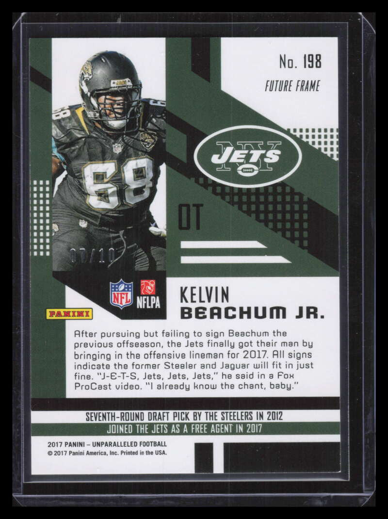 2017 Panini Unparalleled Blue Future Frame 198 Kelvin Beachum Jr. Rookie 7/10