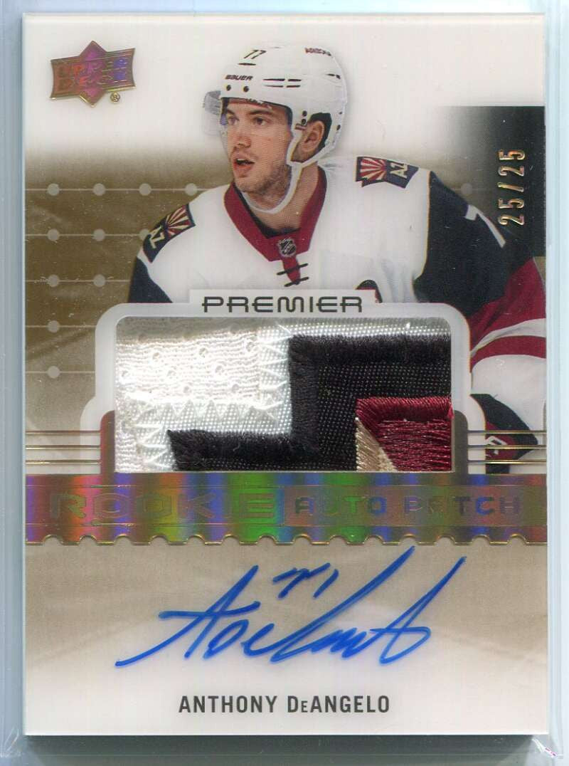 2016-17 Upper Deck Premier Gold 78 Anthony DeAngelo Rookie Patch Auto 25/25