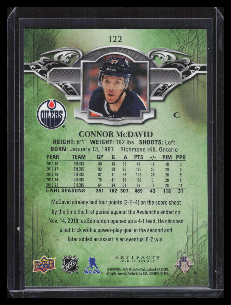 2020-21 Artifacts Copper 122 Connor McDavid 130/299