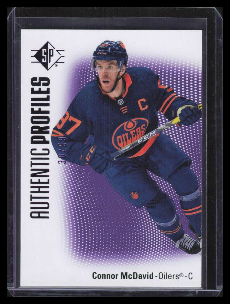 2021-22 SP Authentic Profiles Purple ap20 Connor McDavid 30/99