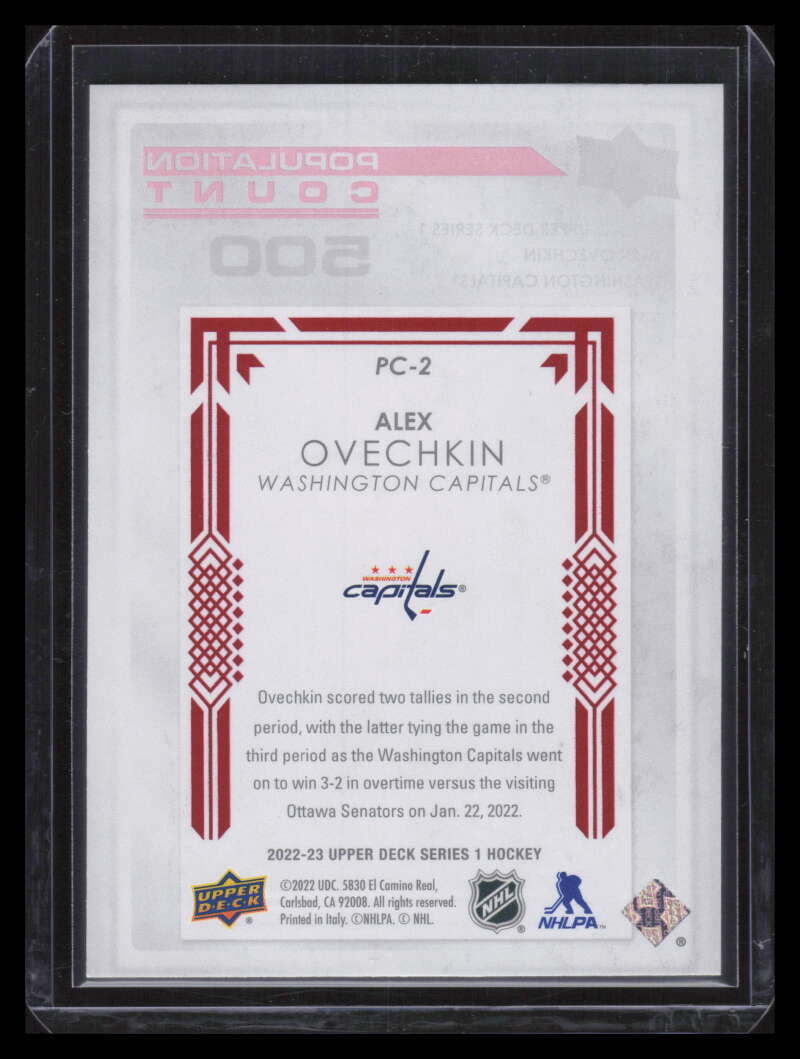 2022-23 Upper Deck Population Count 500 pc2 Alex Ovechkin