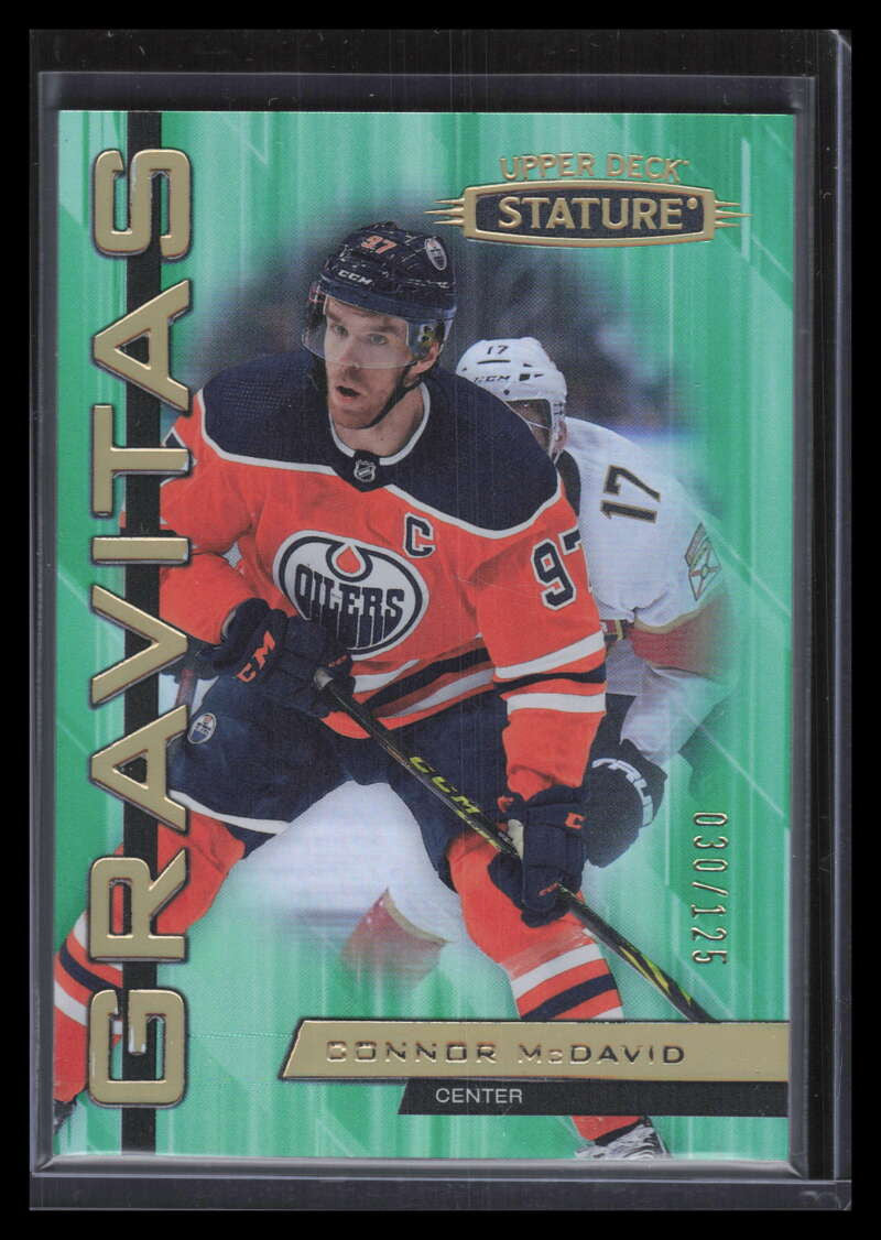 2021-22 Upper Deck Stature Gravitas Green g6 Connor McDavid 30/125