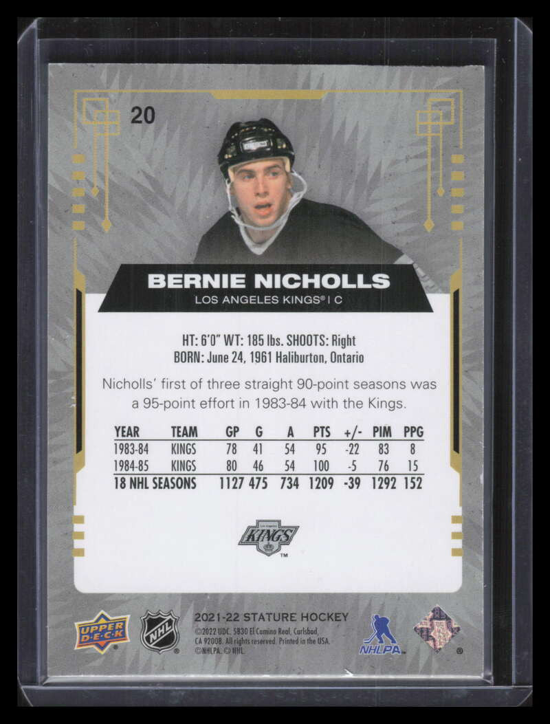 2021-22 Upper Deck Stature Green 20 Bernie Nicholls 76/149