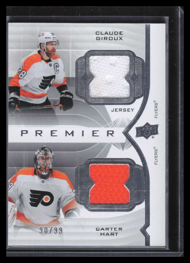 2020-21 Upper Deck Premier Jerseys PDGH Giroux Carter Hart Dual Jersey 90/99