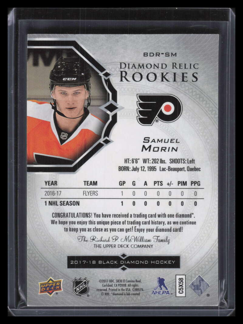 2017-18 Black Diamond BDRSM Samuel Morin Rookie Diamond Relic 86/99