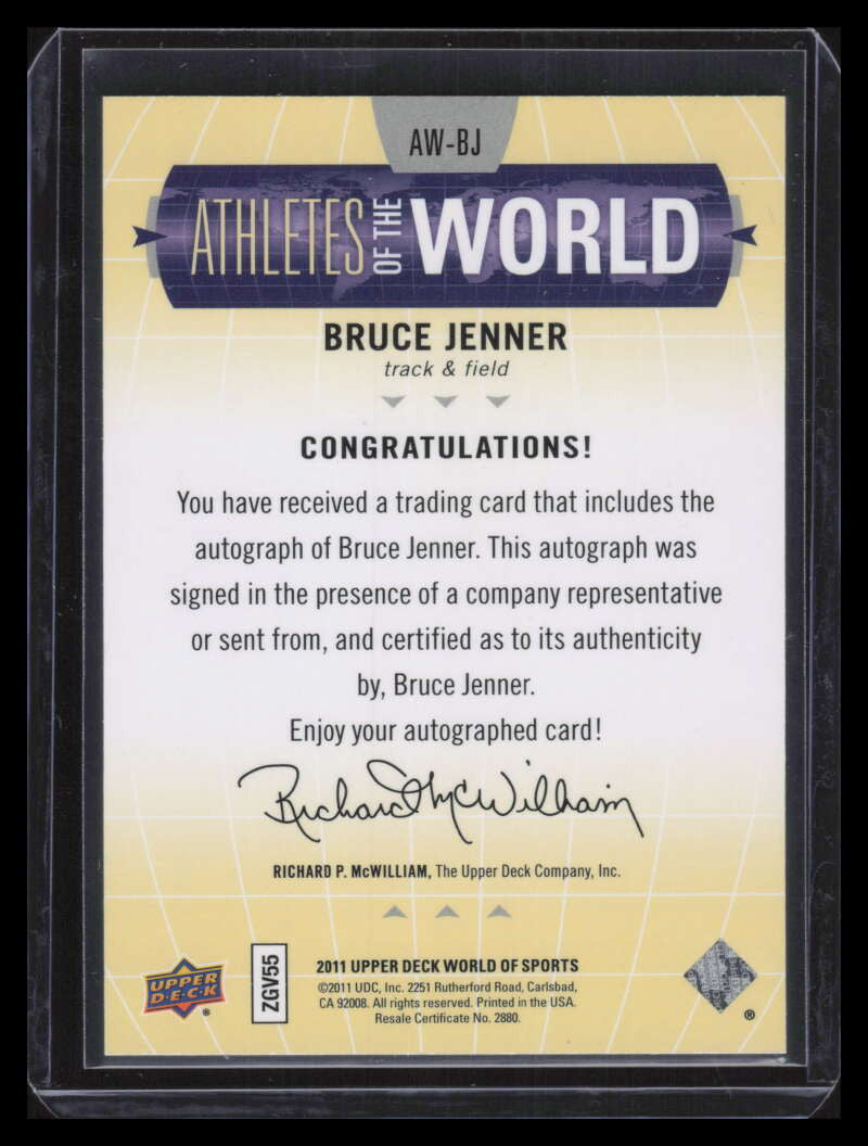 2011 Upper Deck Sports Athletes of the World Autographs AWBJ Bruce Jenner Auto