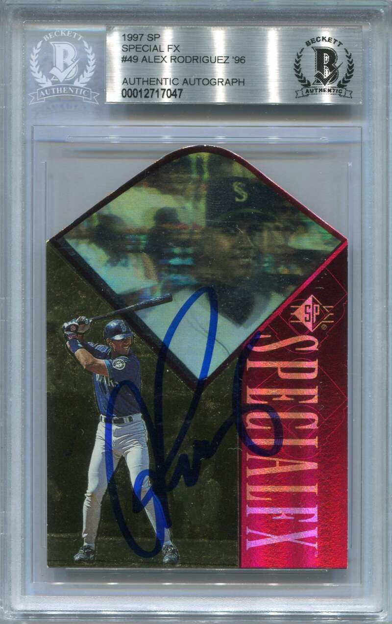 SOLD 138813 1997 SP Special FX 49 Alex Rodriguez '96 Beckett Authentic Autograph Auto BAS