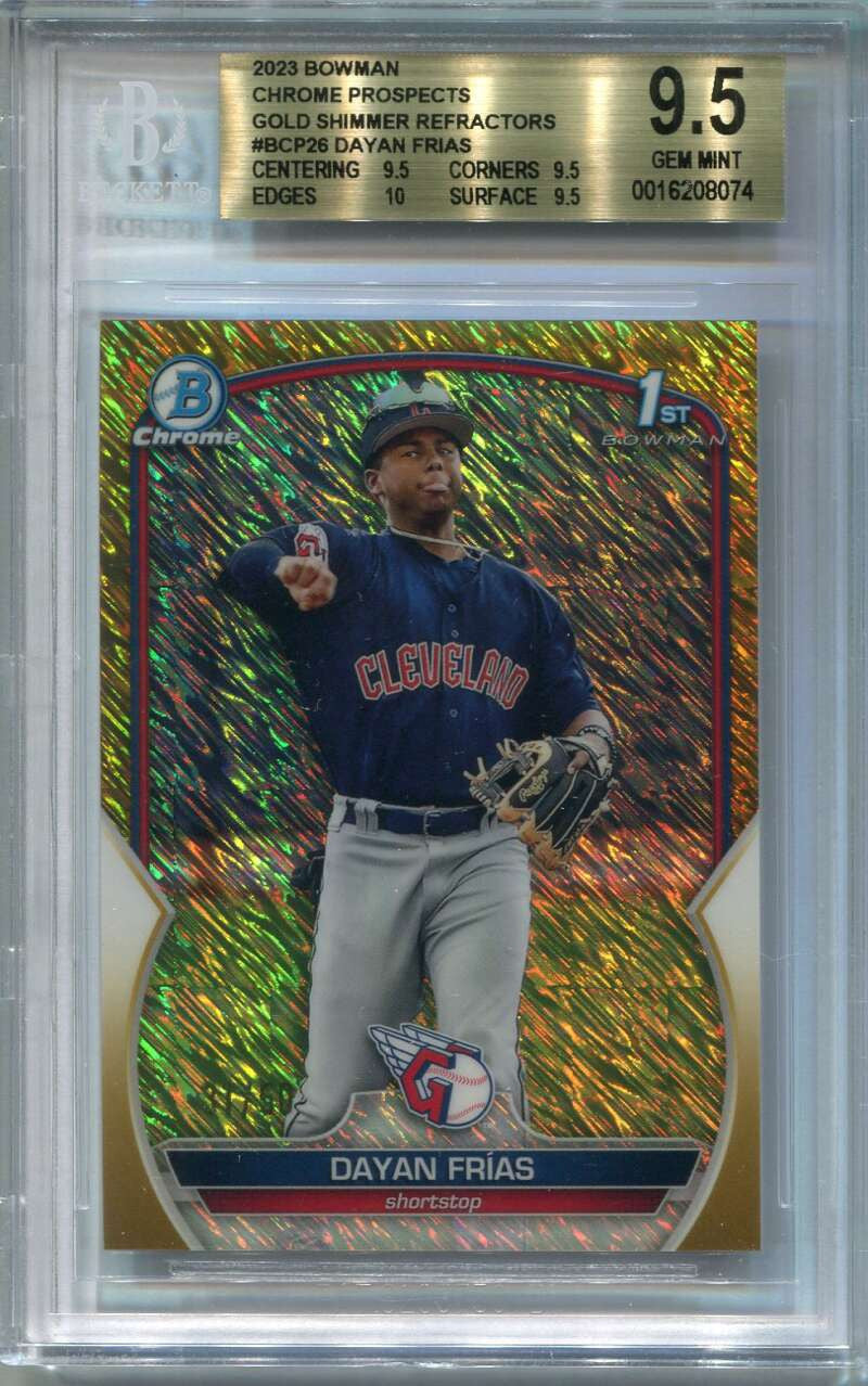 2023 Bowman Chrome Gold Shimmer Refractor Dayan Frias Rookie 31/50 BGS 9.5