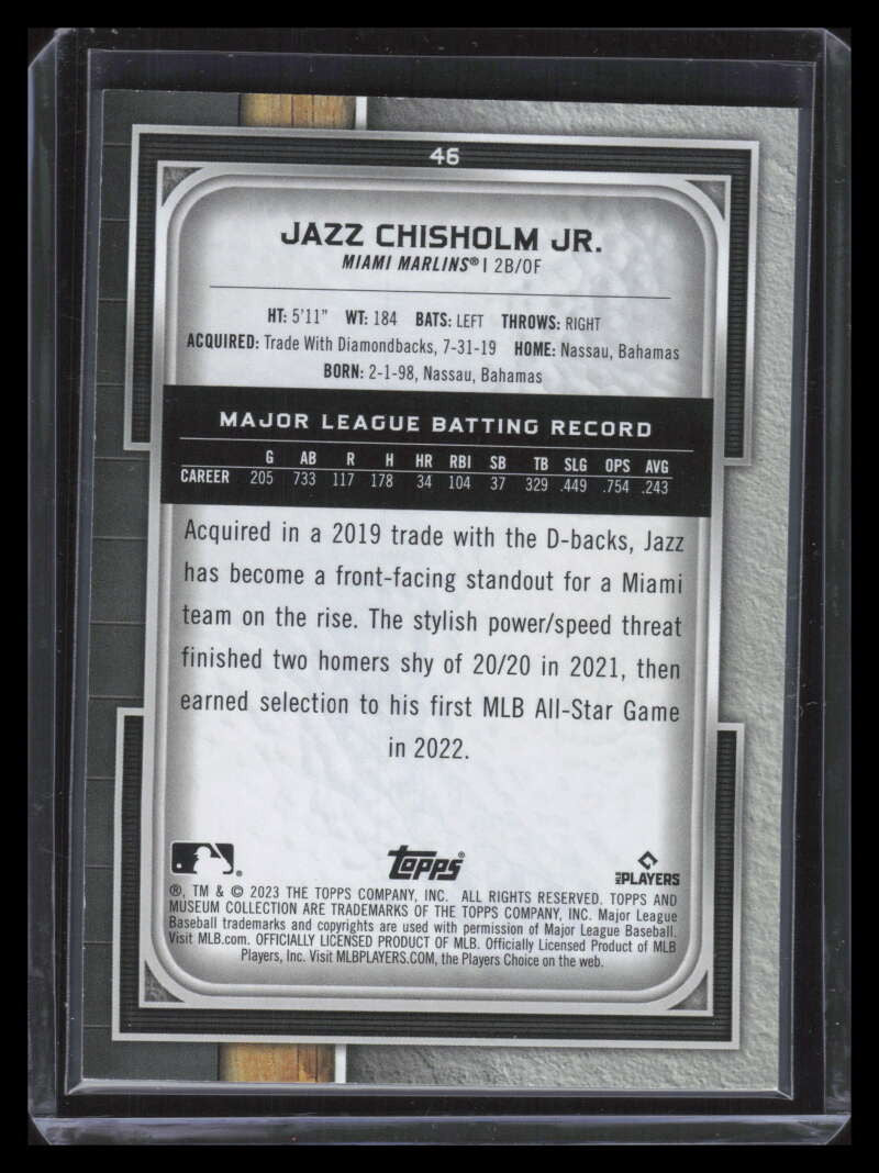 2023 Topps Museum Collection Amethyst 46 Jazz Chisholm Jr. 63/99