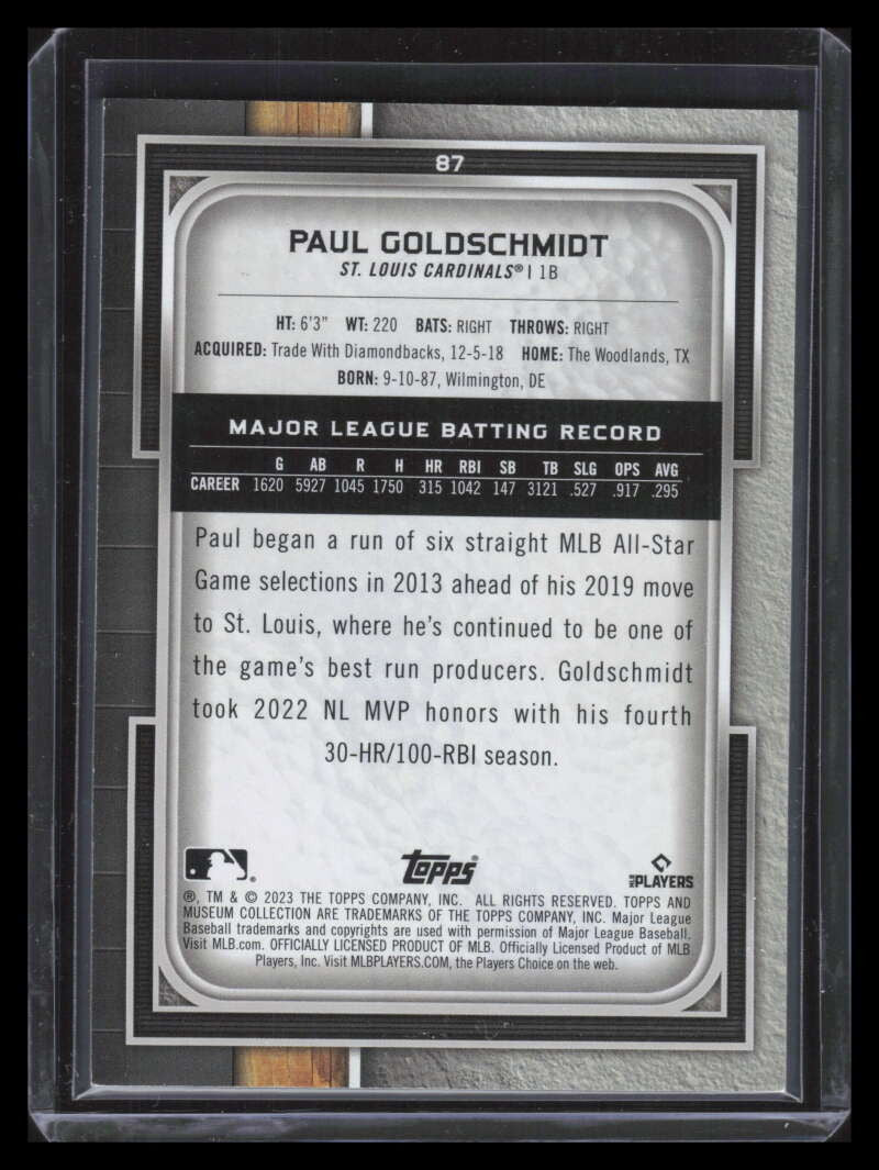 2023 Topps Museum Collection Amethyst 87 Paul Goldschmidt 49/99