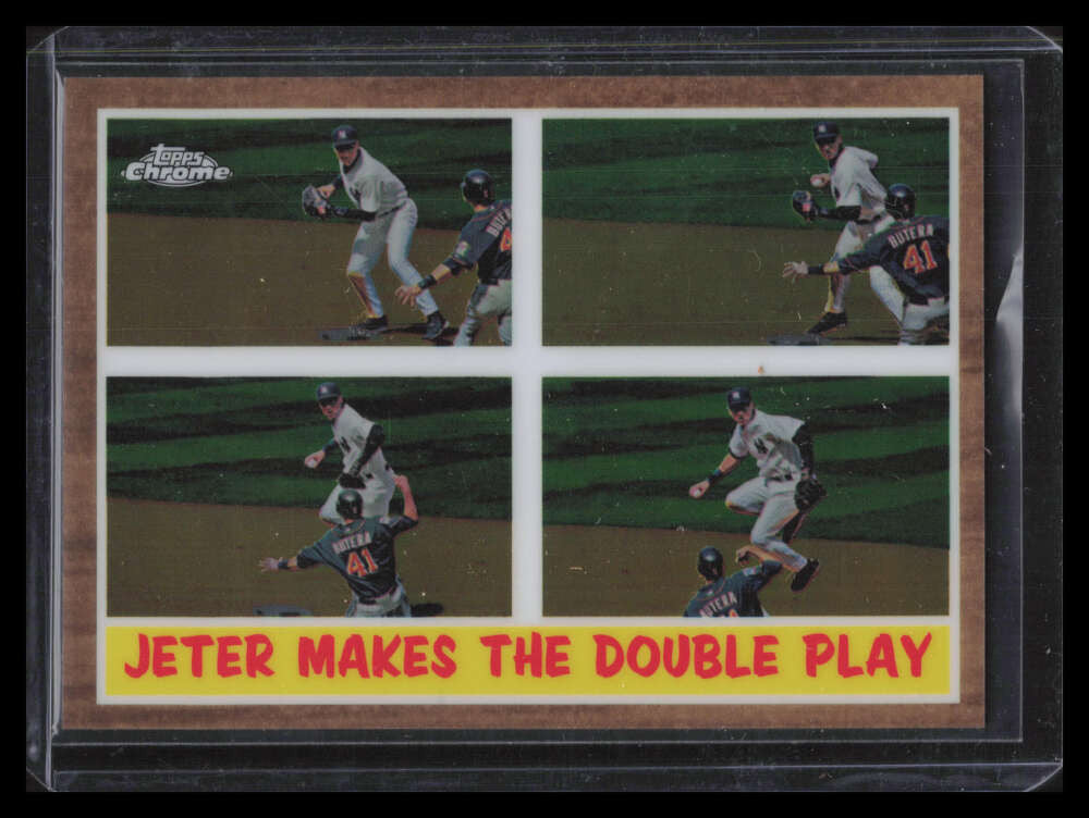2011 Topps Heritage Chrome c105 Derek Jeter Makes the Double Play 302/1962