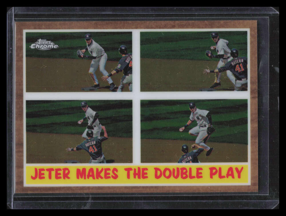 2011 Topps Heritage Chrome c105 Derek Jeter Makes the Double Play 1425/1962