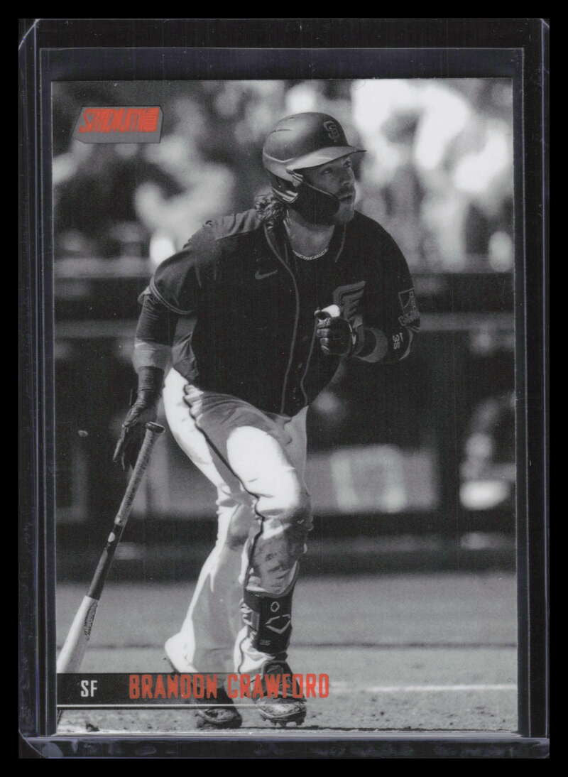 2021 Stadium Club Black and White Orange Foil 91 Brandon Crawford