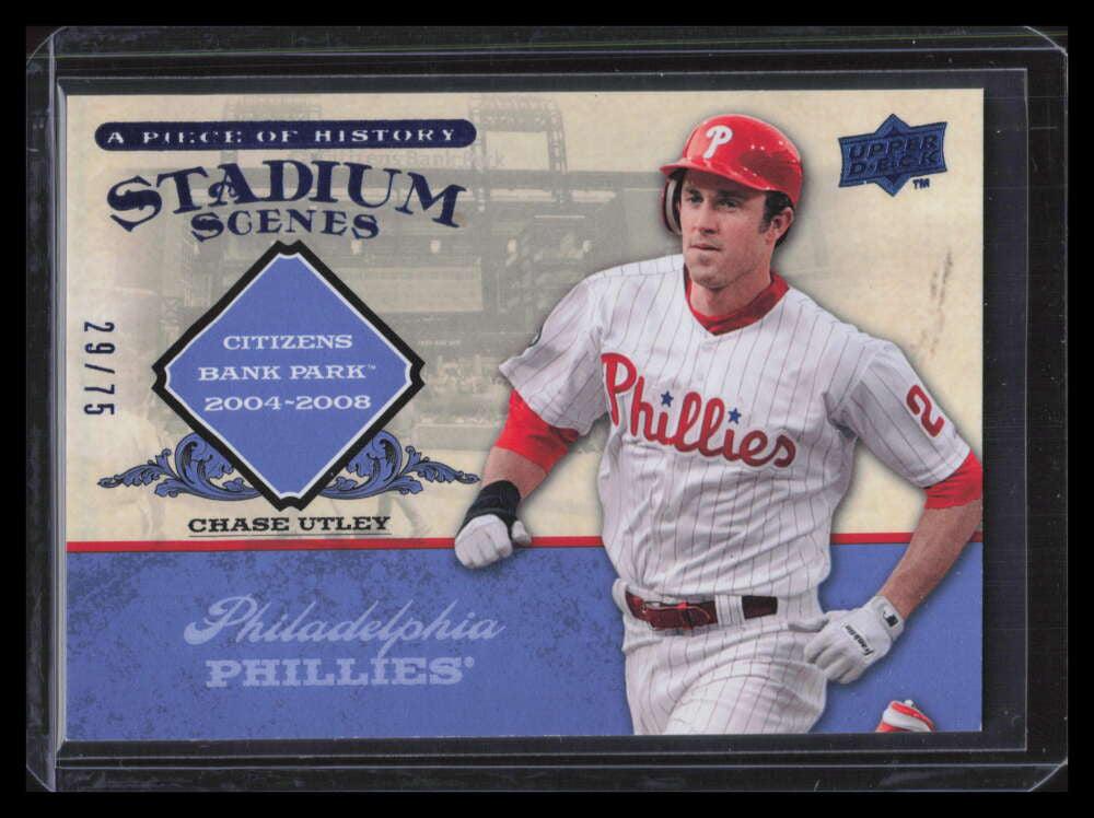 2008 UD A Piece of History Stadium Scenes Blue ss42 Chase Utley 29/75