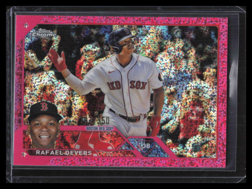 2023 Topps Chrome Magenta Speckle Refractor 206 Rafael Devers 187/350