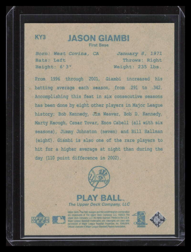 2003 Upper Deck Play Ball Hawaii Trade Conference ky5 Jason Giambi Kit Young