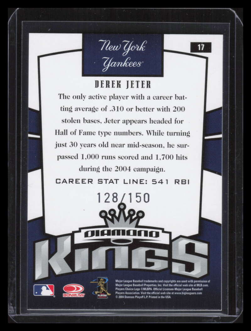 2005 Donruss Stat Line Career 17 Derek Jeter DK 128/150 Diamond Kings