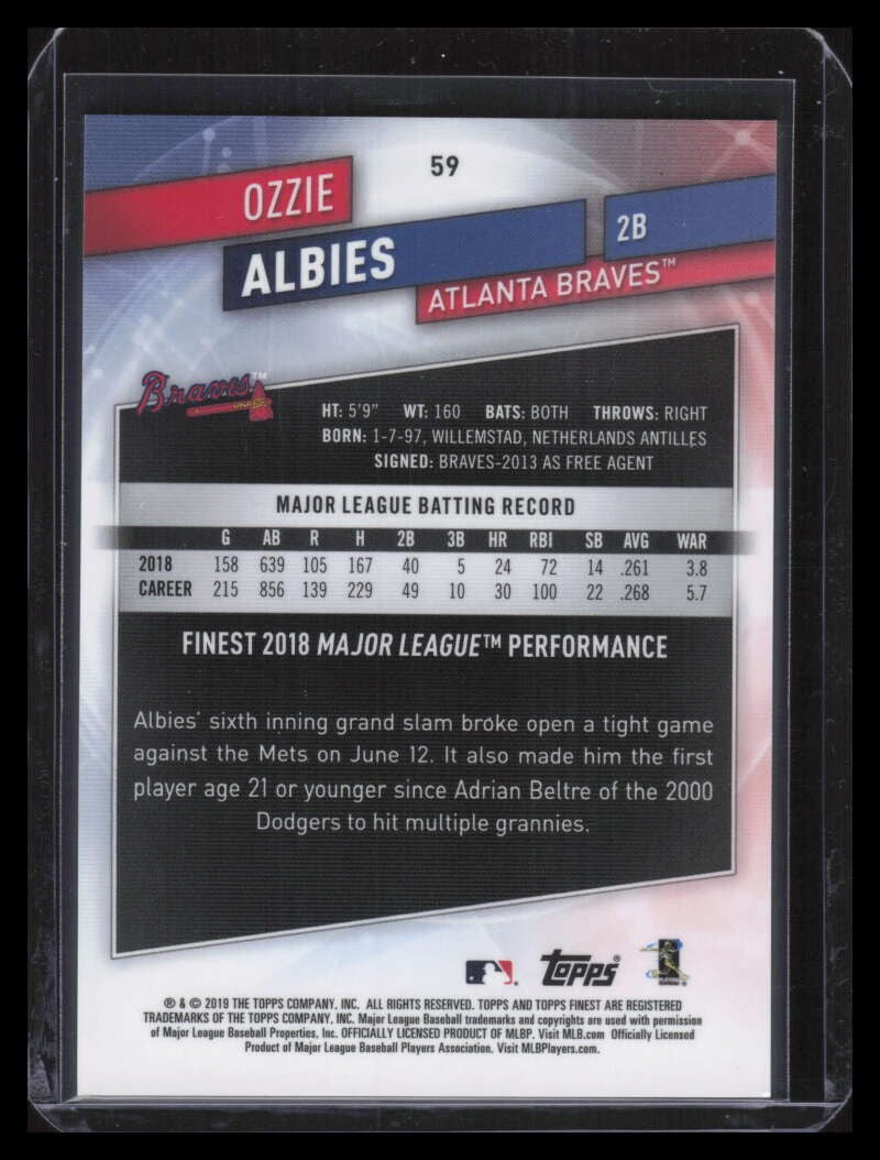 2019 Finest Gold Refractor 59 Ozzie Albies 33/50