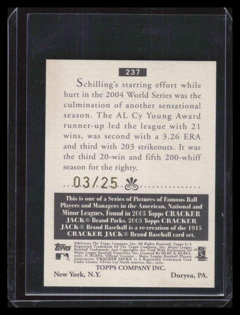 2005 Topps Cracker Jack Mini Grey 237 Curt Schilling 3/25