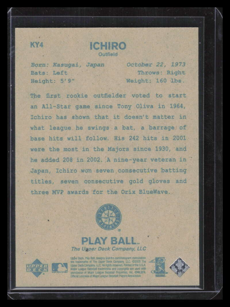 2003 Upper Deck Play Ball Hawaii Trade Conference ky4 Ichiro Suzuki Kit Young