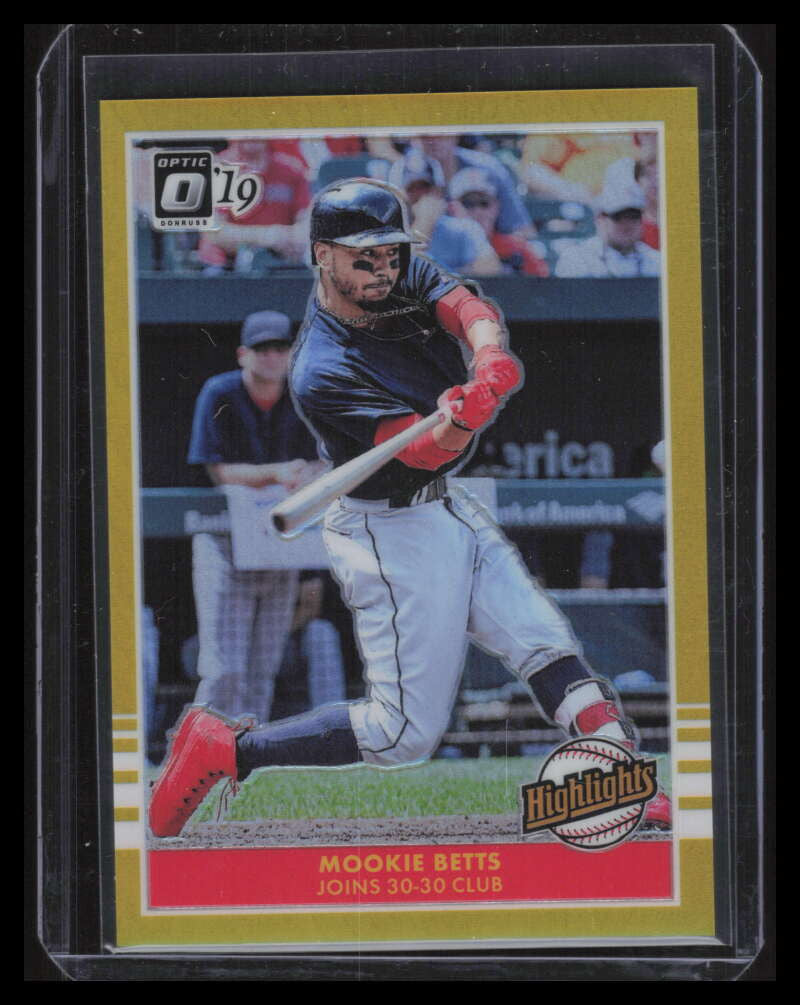2019 Donruss Optic Highlights Gold Refractor 9 Mookie Betts 9/10