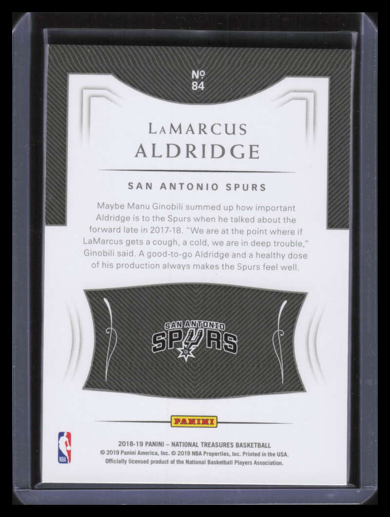SOLD 139281 2018-19 Panini National Treasures 84 LaMarcus Aldridge 93/99