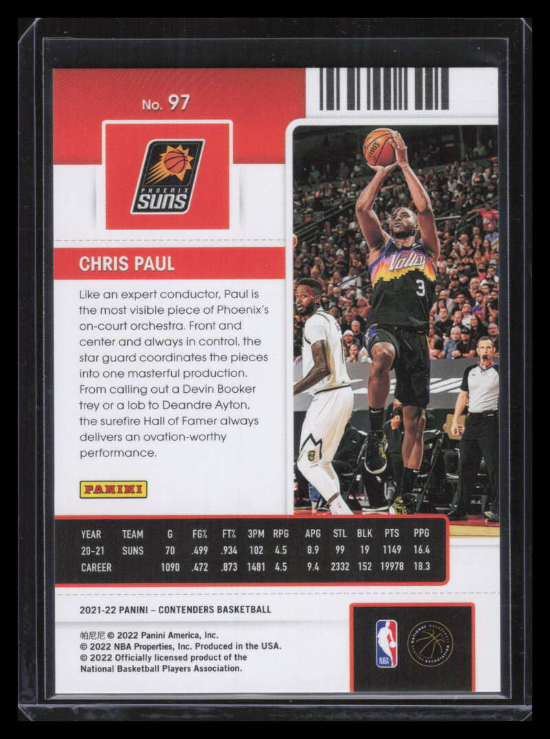 2021-22 Panini Contenders Semifinal Ticket 97 Chris Paul 22/99