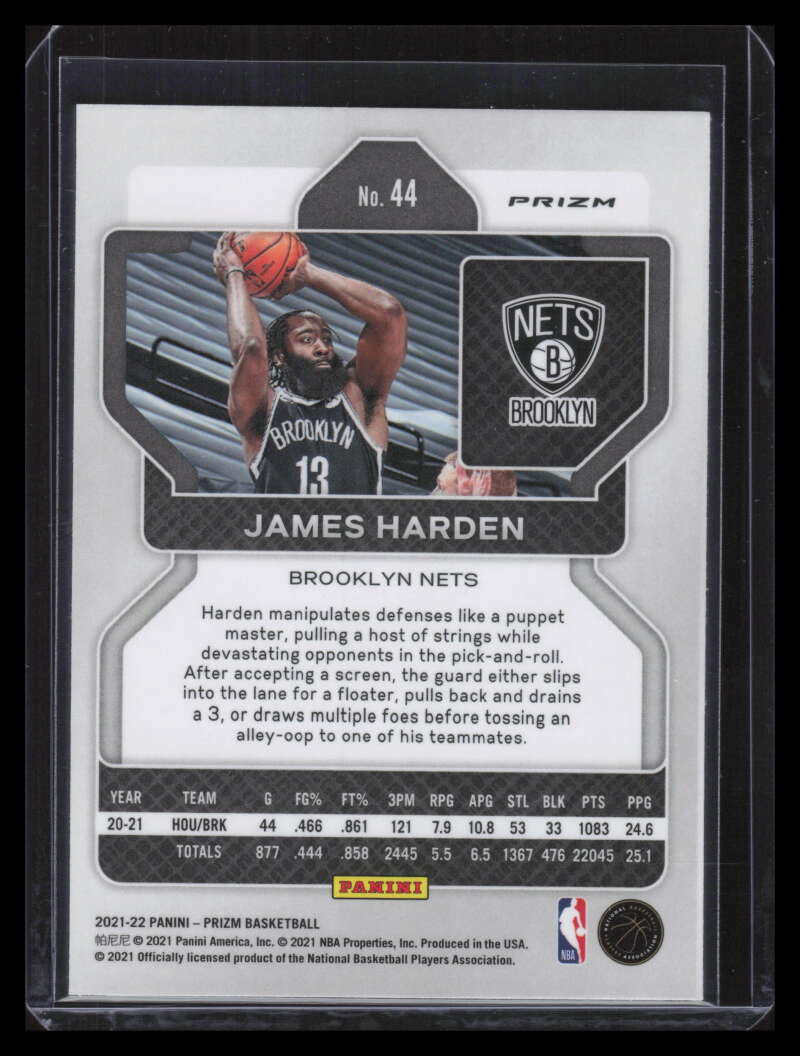 2021-22 Panini Prizm Prizms Choice Blue Yellow and Green 44 James Harden 133300