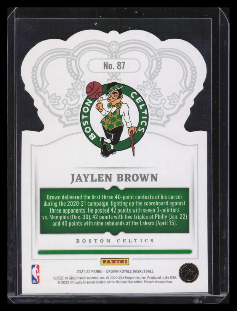 2021-22 Crown Royale Asia Red 87 Jaylen Brown