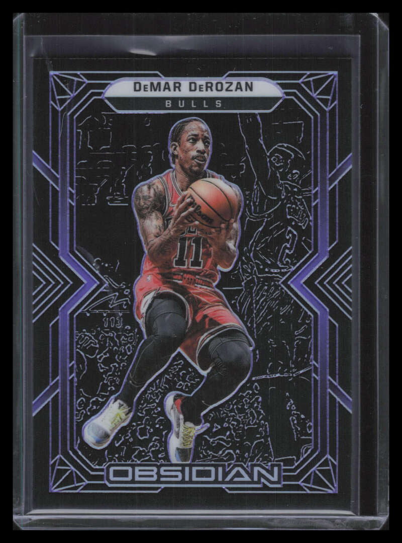 2021-22 Panini Obsidian Electric Etch Purple 41 DeMar DeRozan 18/99
