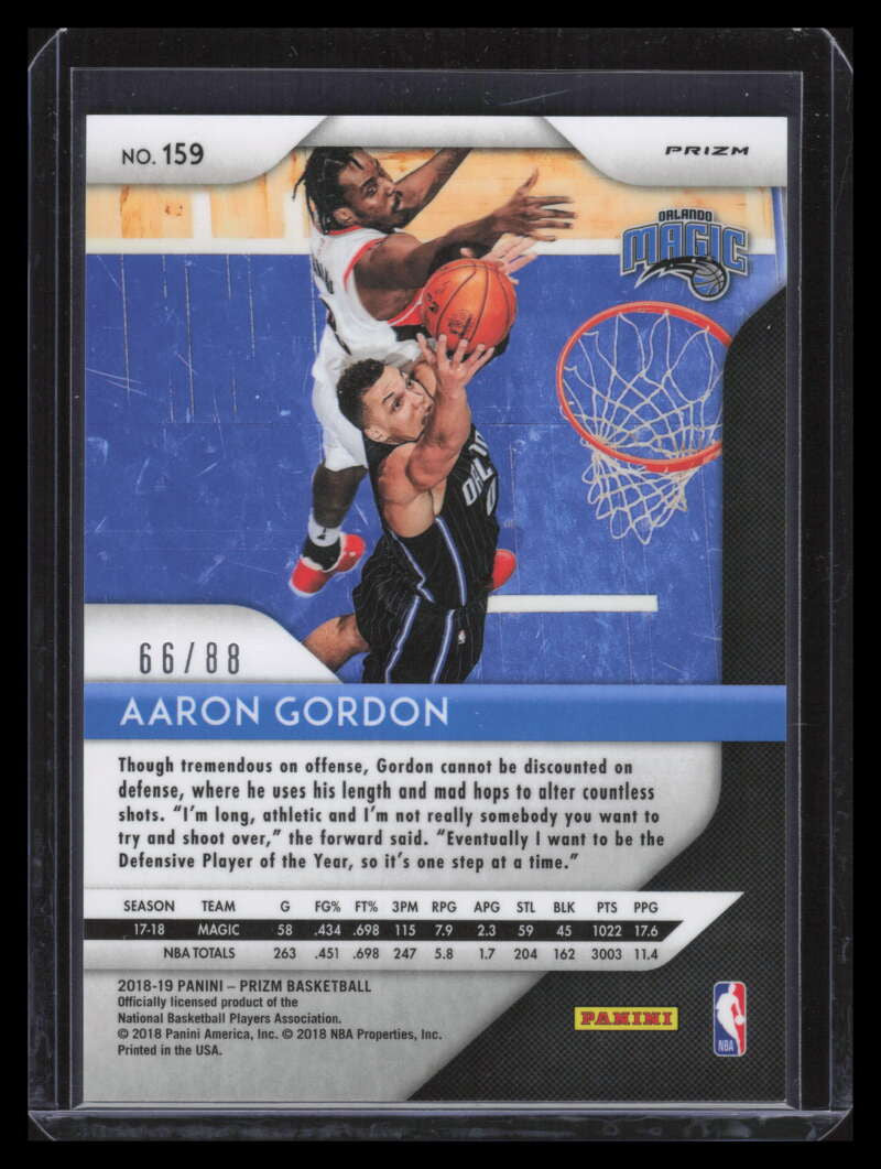 2018-19 Panini Prizm Prizms Choice Red Refractor 159 Aaron Gordon 66/88