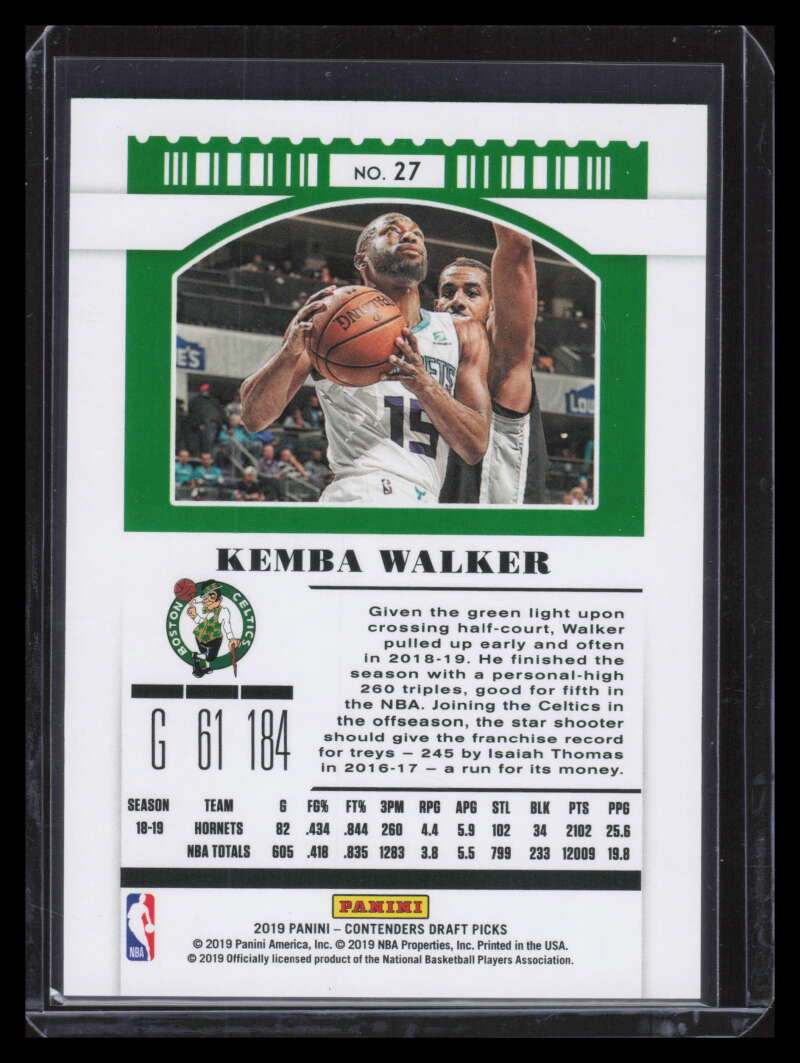 2019-20 Panini Contenders Draft Picks Cracked Ice Ticket 27 Kemba Walker 6/23