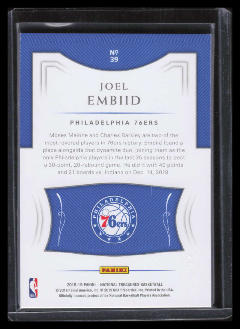 2018-19 Panini National Treasures 39 Joel Embiid 88/99