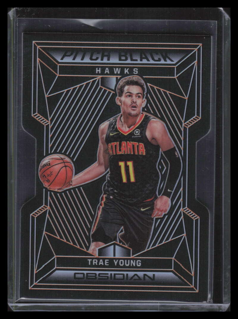 DELETE 139391 2019-20 Panini Obsidian Pitch Black Electric Etch Orange 13 Trae Young 35/35