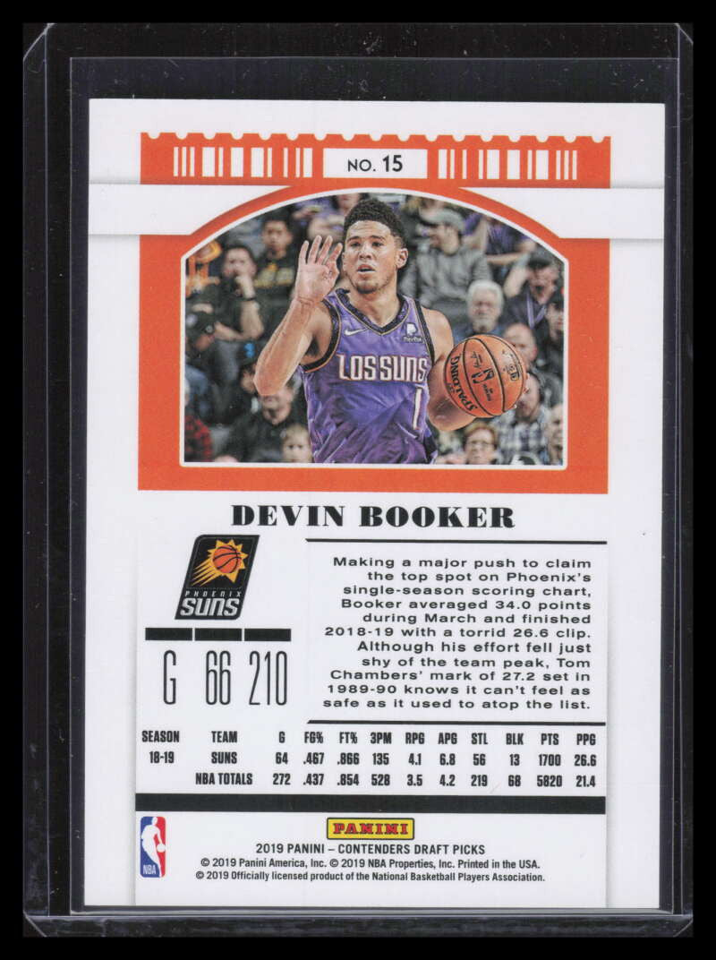DELETE 139395 2019-20 Panini Contenders Draft Picks Cracked Ice Ticket 15 Devin Booker 23/23
