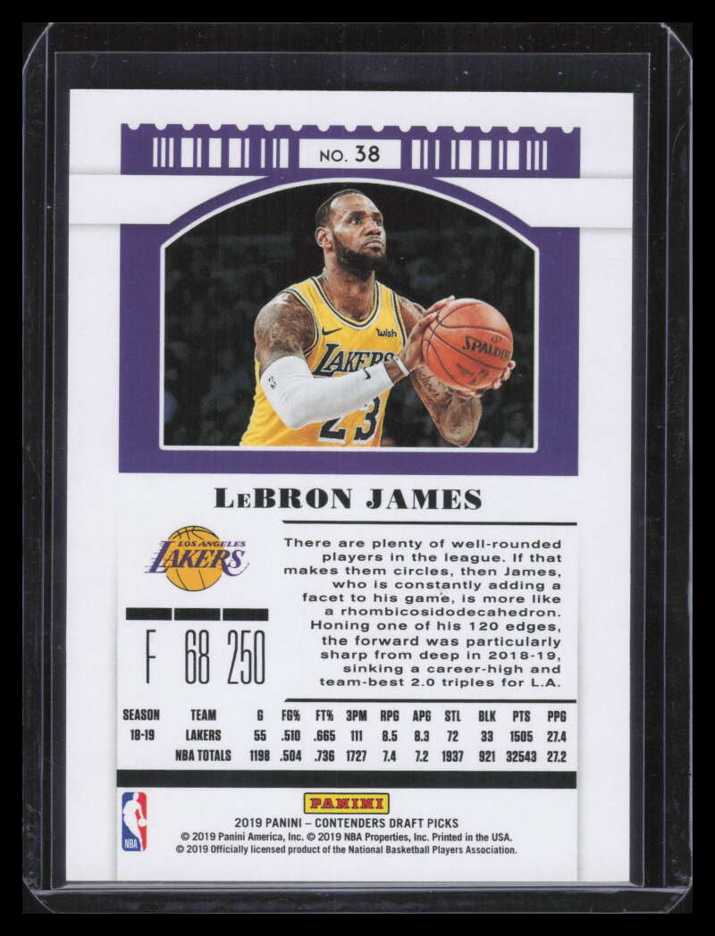 2019-20 Panini Contenders Draft Picks Variations Ticket 35 LeBron James 16/99